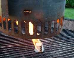 Charcoal Starters Starting Charcoal Chimney On A Grill