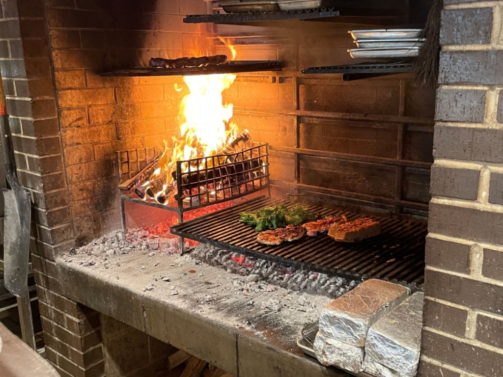wood burning grill.