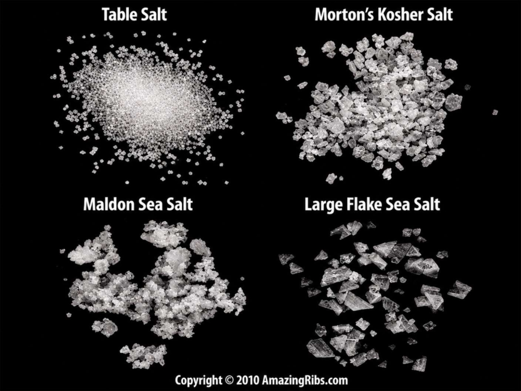 Graphic of various sized salt grains