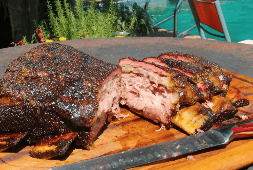 Smoked beef ribs.