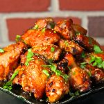 Miso wings on a plate