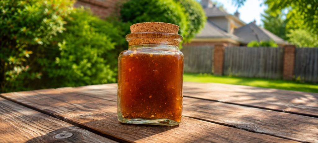 East Carolina BBQ Sauce in a glass jar.