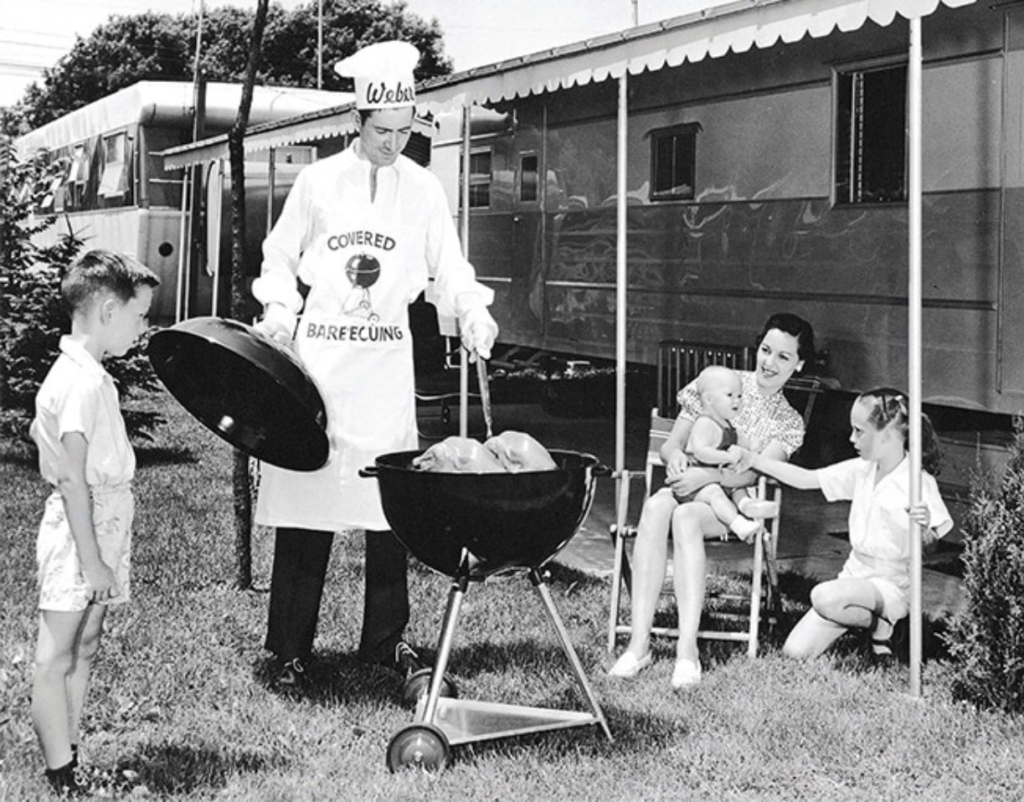 Vintage Weber grilling photo