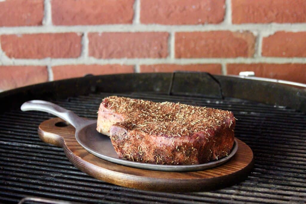 Cow Crust BBQ dry rub on a steak