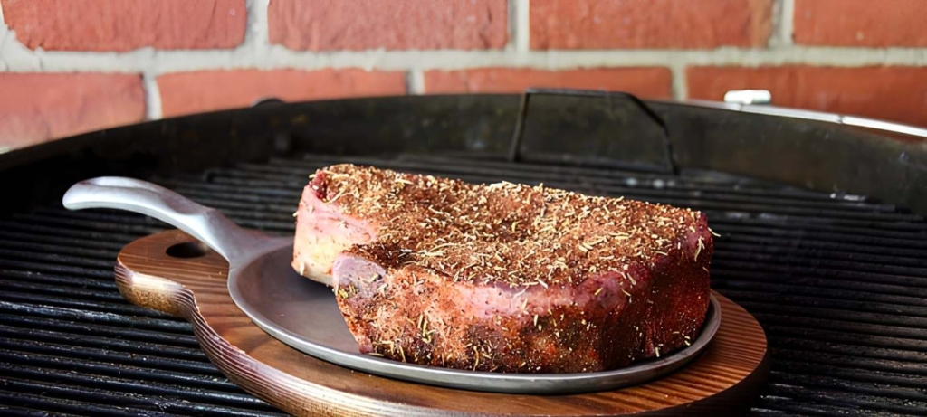 Cow Crust BBQ dry rub on a steak