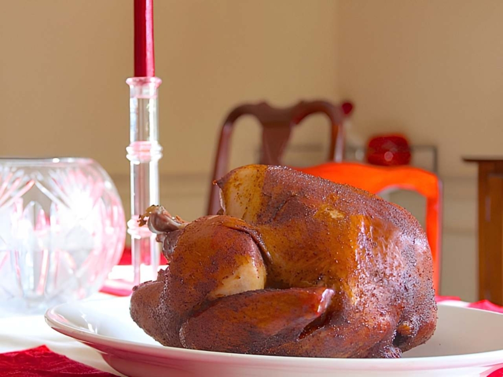 Smoked turkey on a platter