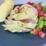 plated stuffed chicken breast.