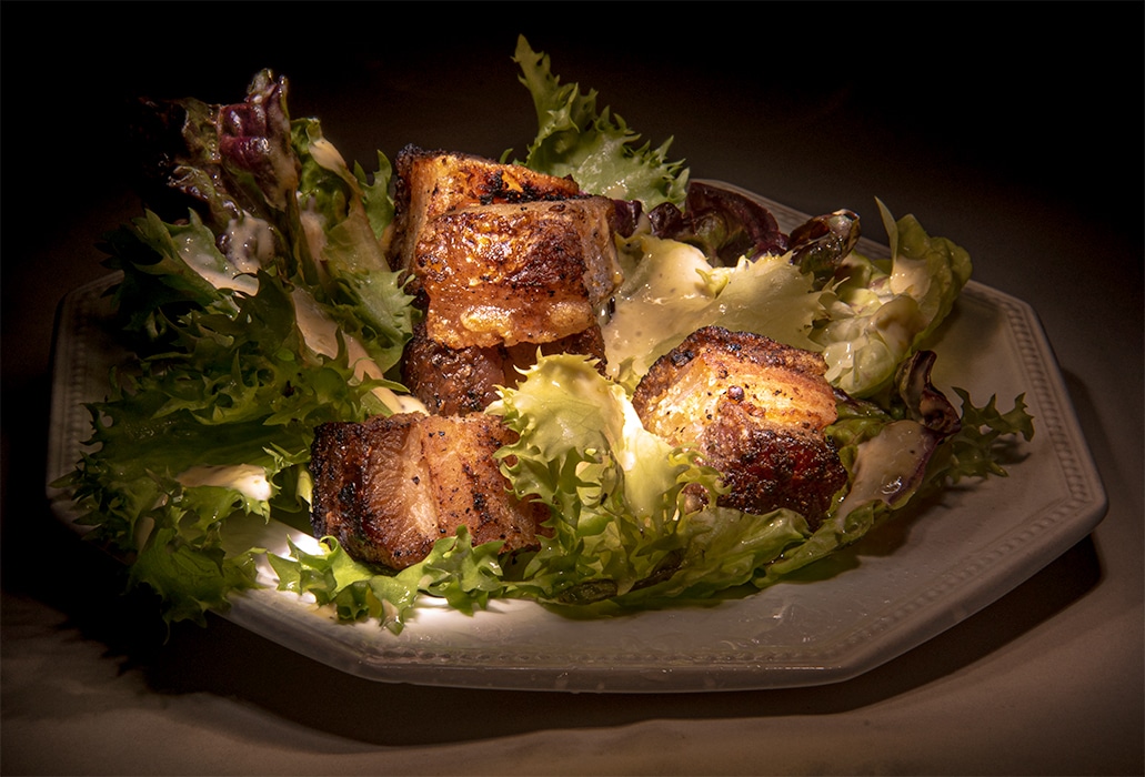pork belly croutons