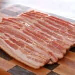 sliced homemade smoked bacon