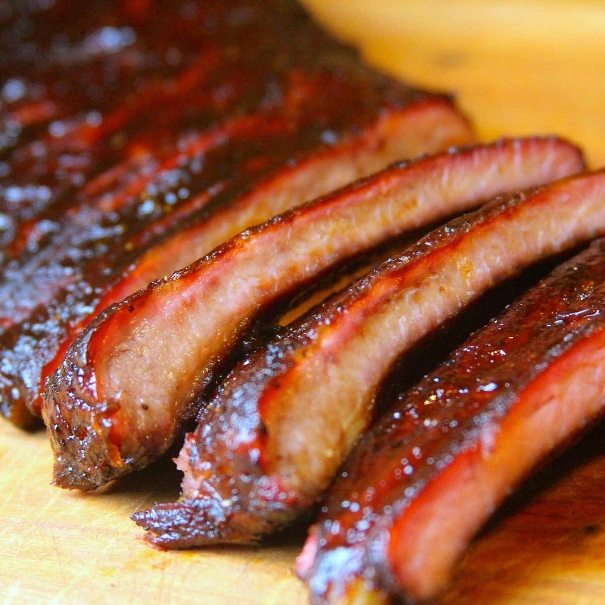 Sliced competition pork ribs