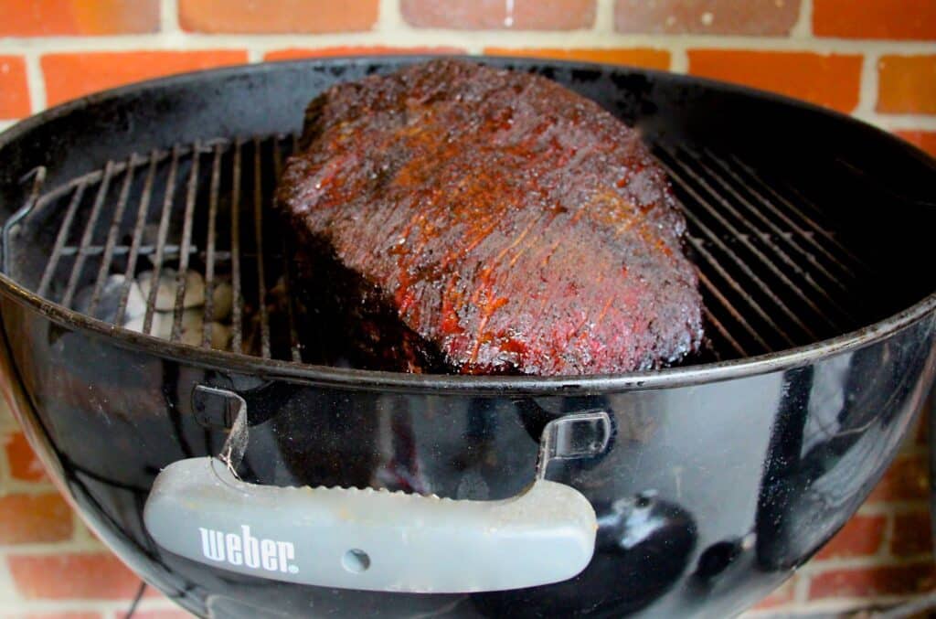 brisket on a grill