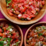 three grilled red salsas