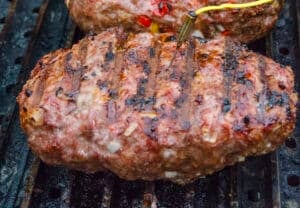 meatloaf on grill.