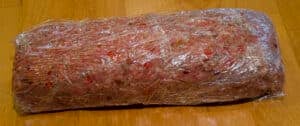 meatloaf wrapped in plastic.