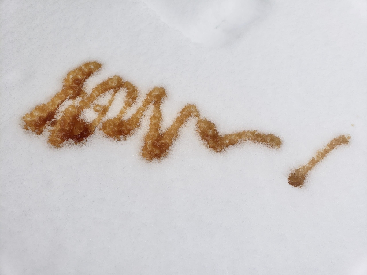 Maple syrup on the snow