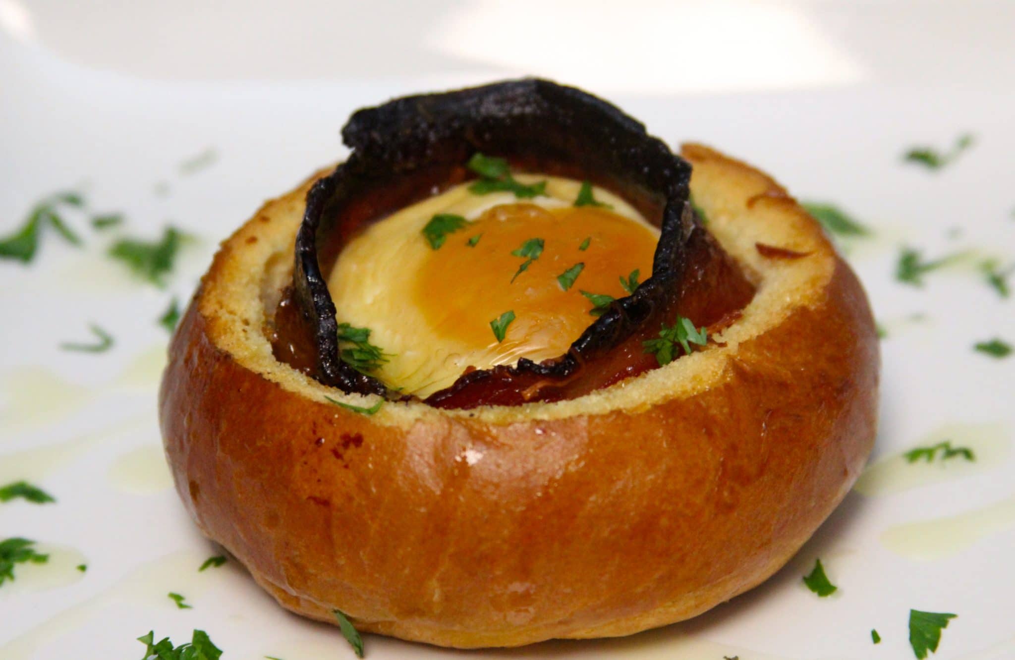 Grilled Candied Bacon and Egg Bread Bowl Recipe