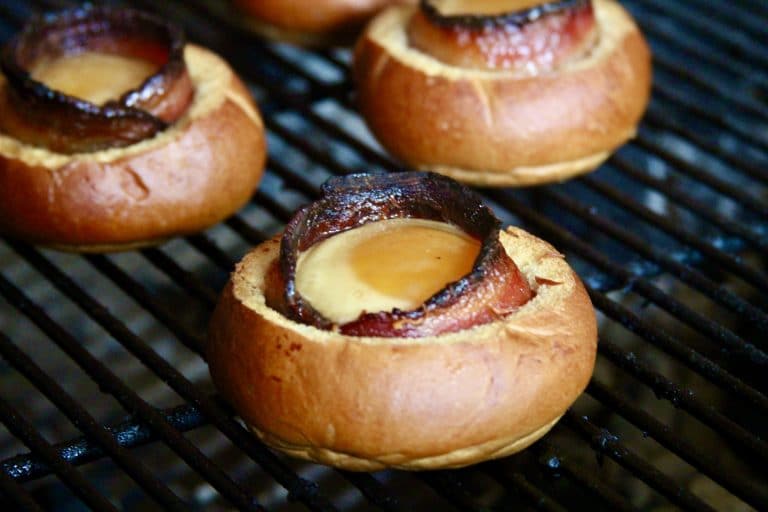 Grilled Candied Bacon and Egg Bread Bowl Recipe