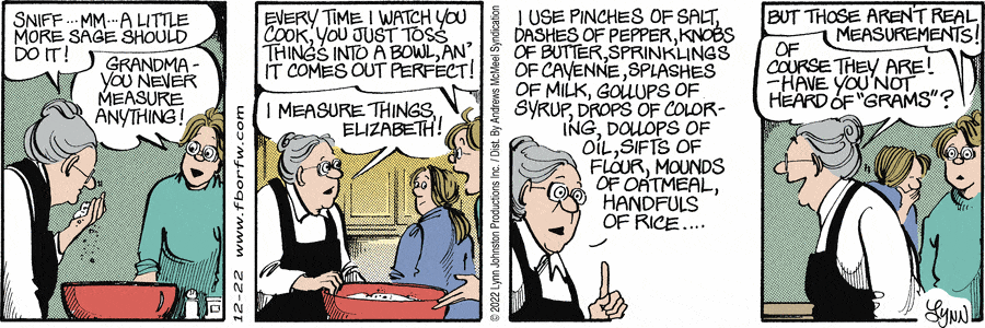 Cartoon about measuring.