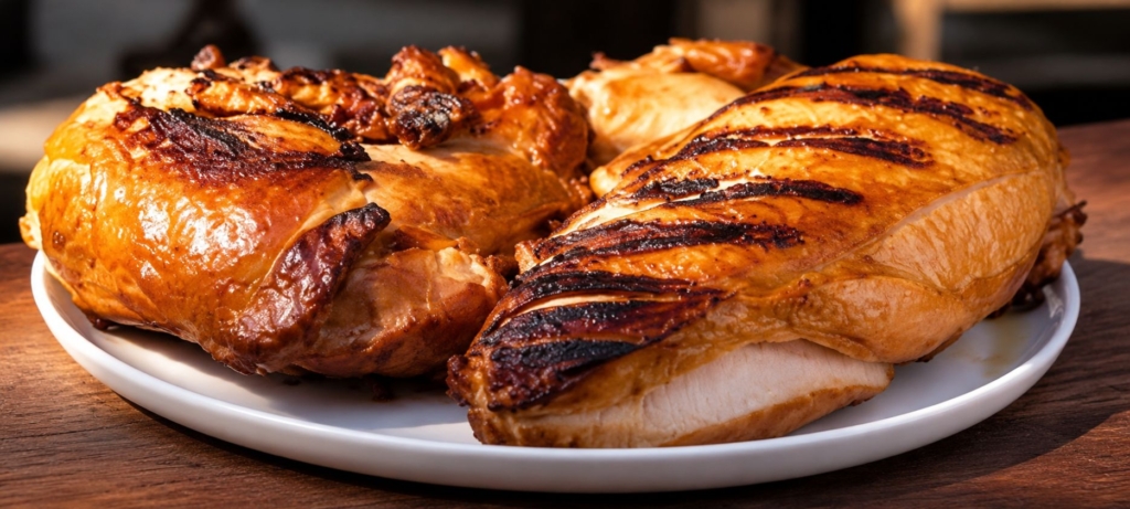 Sous-vide-que turkey parts on a plate.