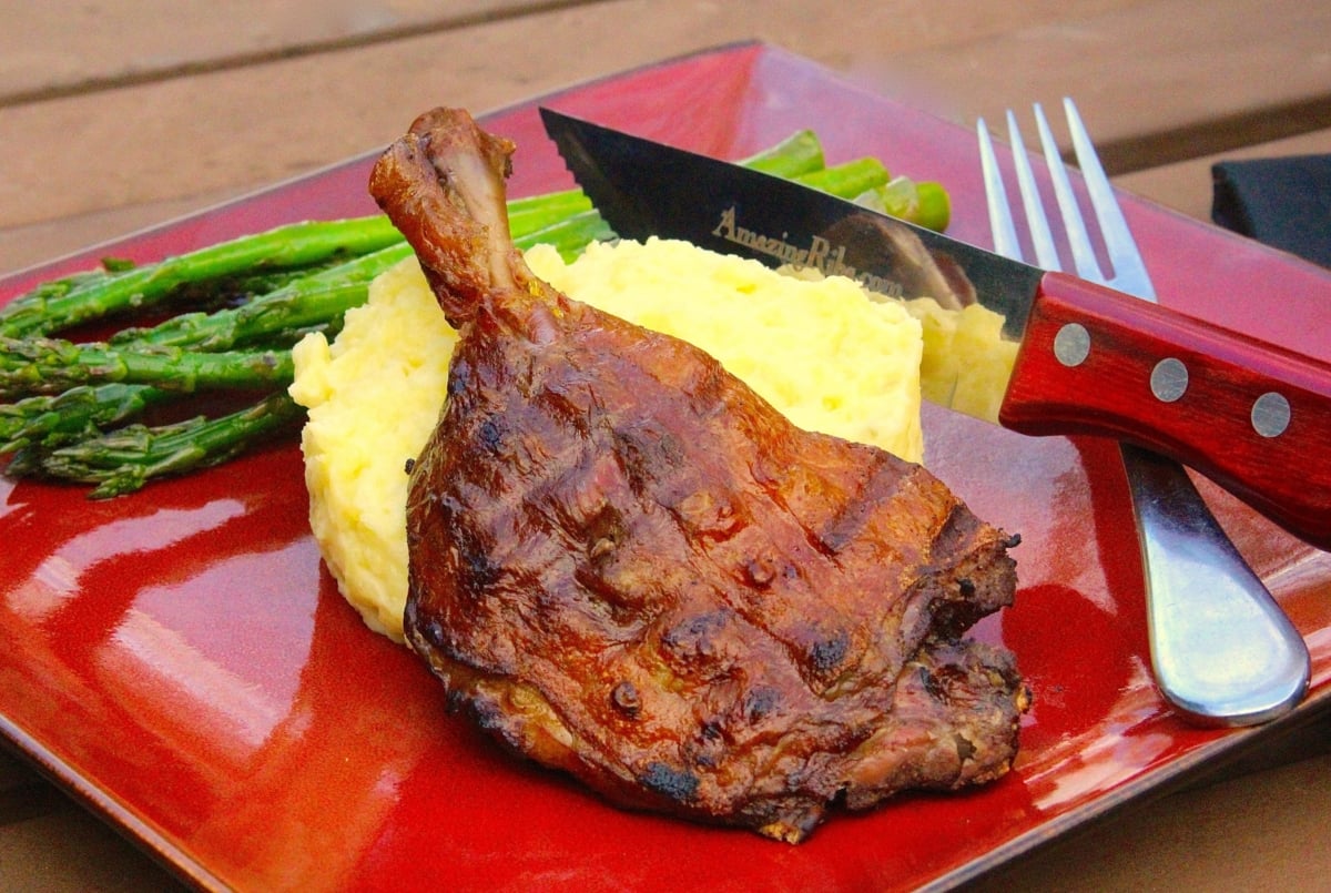Sous vide and grilled duck confit