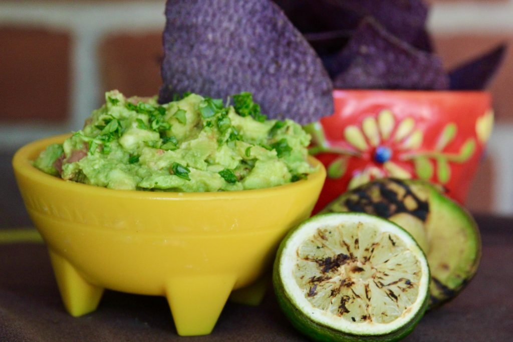 Grilled guacamole and tortilla chips