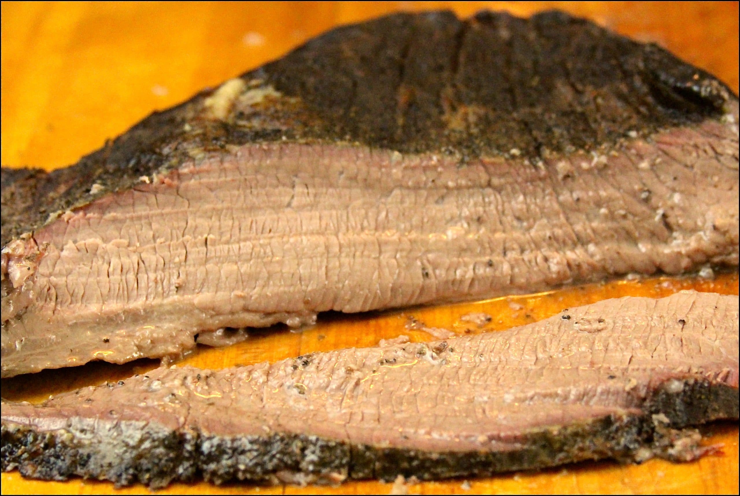 Sliced sous vide and smoked brisket
