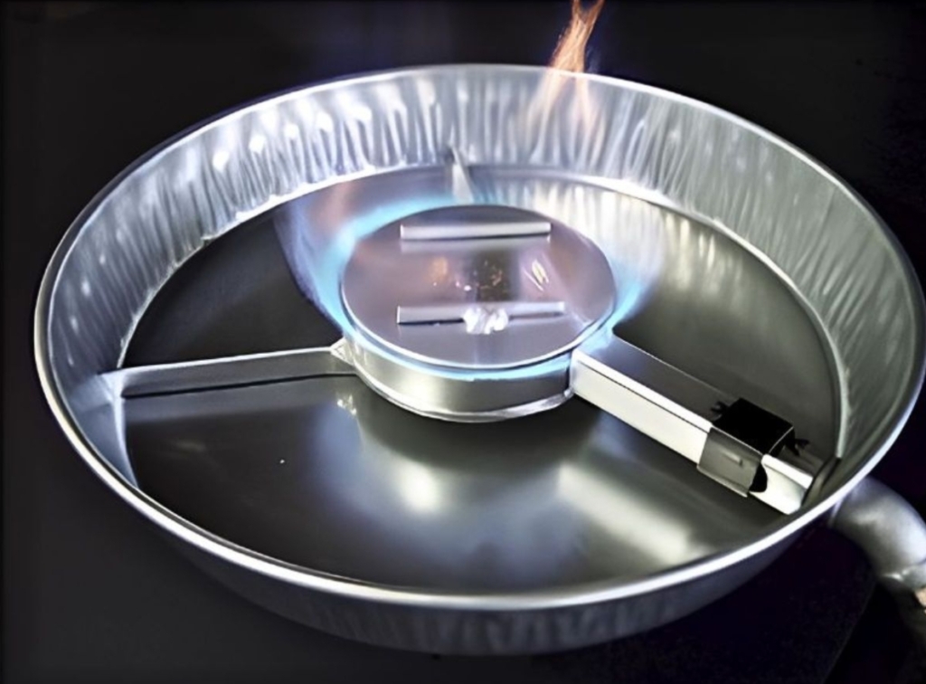 Propane burner with flames