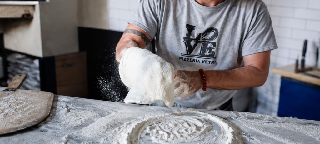 Marc Vetri making Naples style pizza dough.