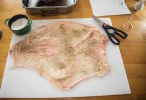 Seasoning turkey skin