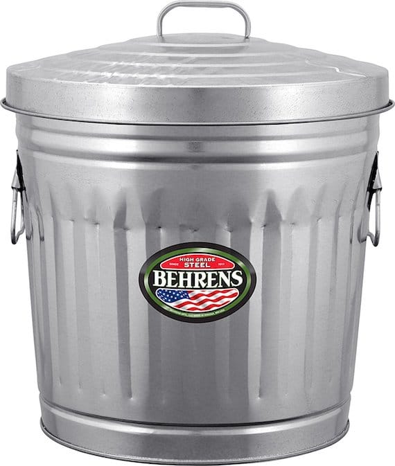 10 gallon galvanized steel trash can