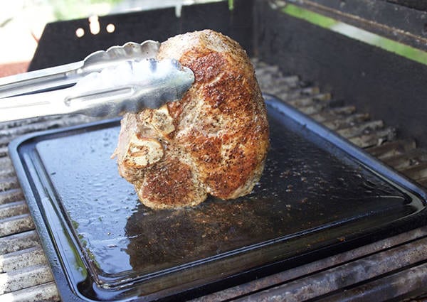 cast iron griddled pork chop