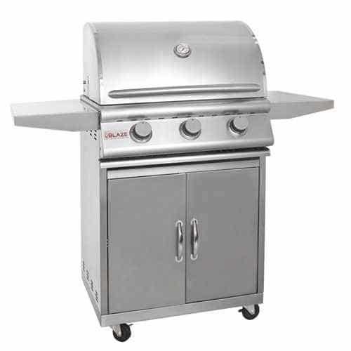 Blaze Cart Mounted 32" 4 Burner Gas Grill With Rear Rotisserie Burner, MSRP $2,250