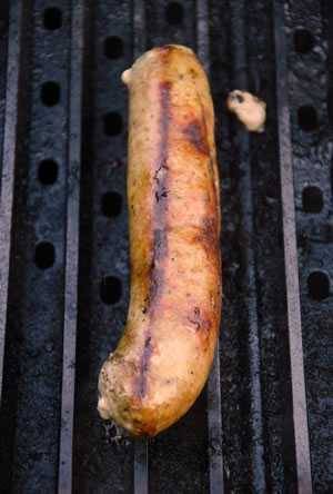 Bratwurst on the grill