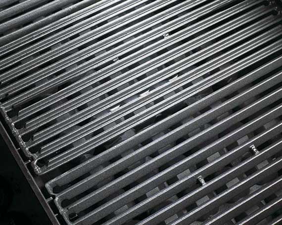 Black metal BBQ cooking grates.