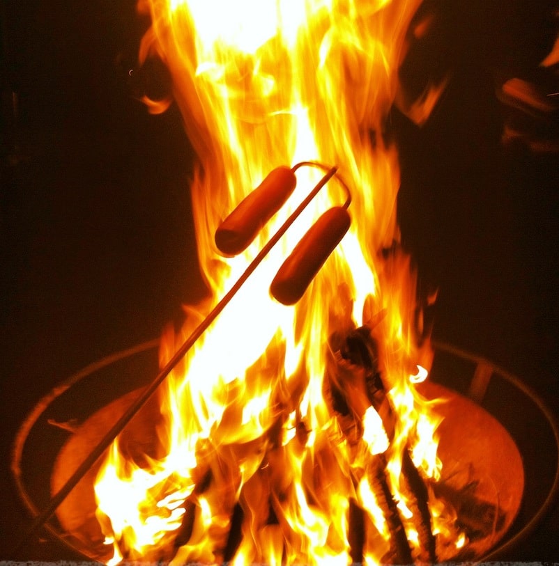 burning hot dogs