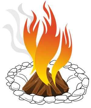 camp fire smoke clip art