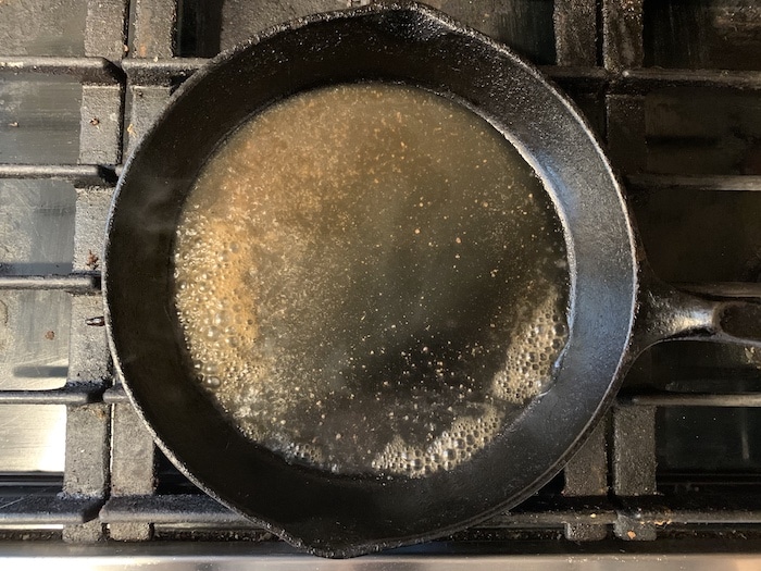 cast iron pan deglazing
