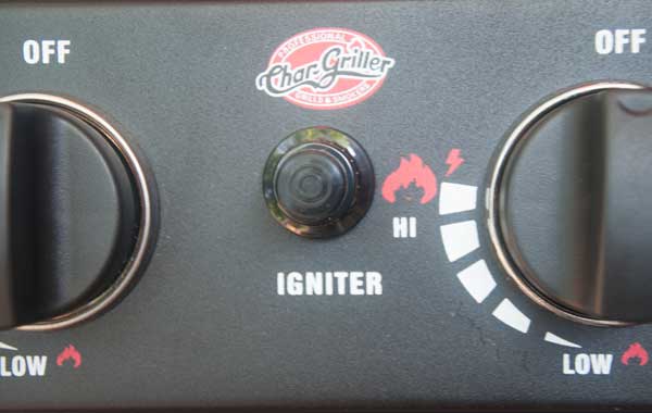 black panel with a black button labeles "igniter"