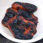 Charred red bell peppers