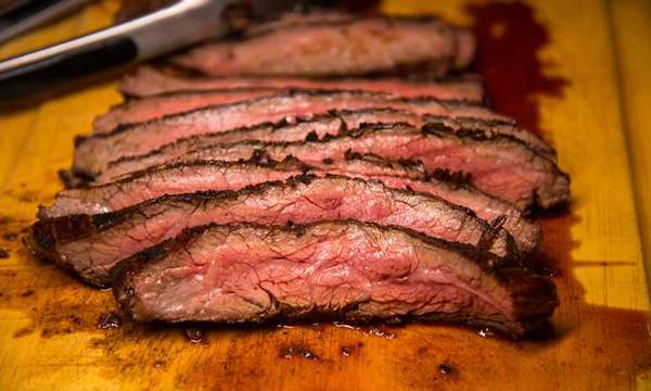 Sliced flank steak