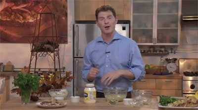 Bobby Flay with a jar of mayo