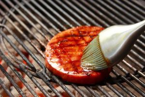 glazing grilled ham steak