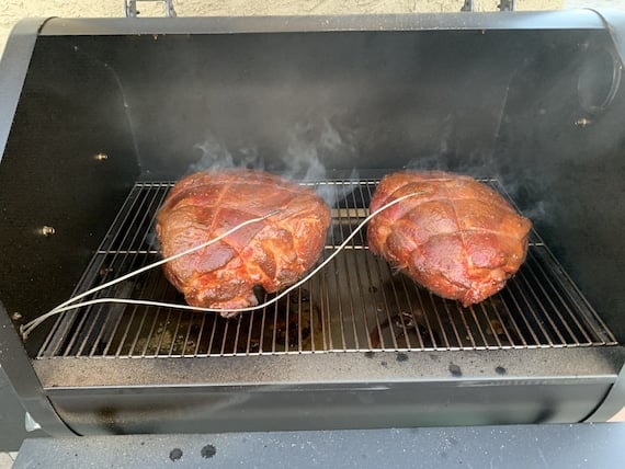 smoked pork shoulders