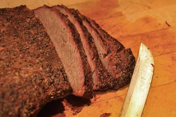 Smoky sliced beef brisket