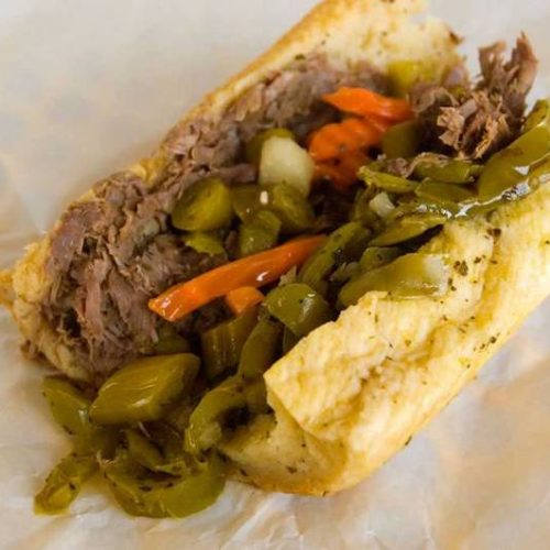 Classic Chicago Italian Beef Sandwich