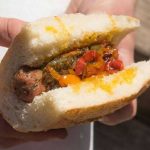 sausage sandwich with grilled peppers