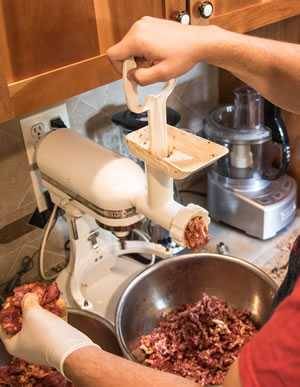 grinding meat
