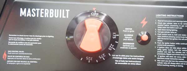 Black dial knob with orange center