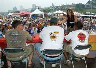 A large crowd of people at a competition