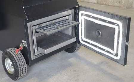 Gravity feed outlet smoker